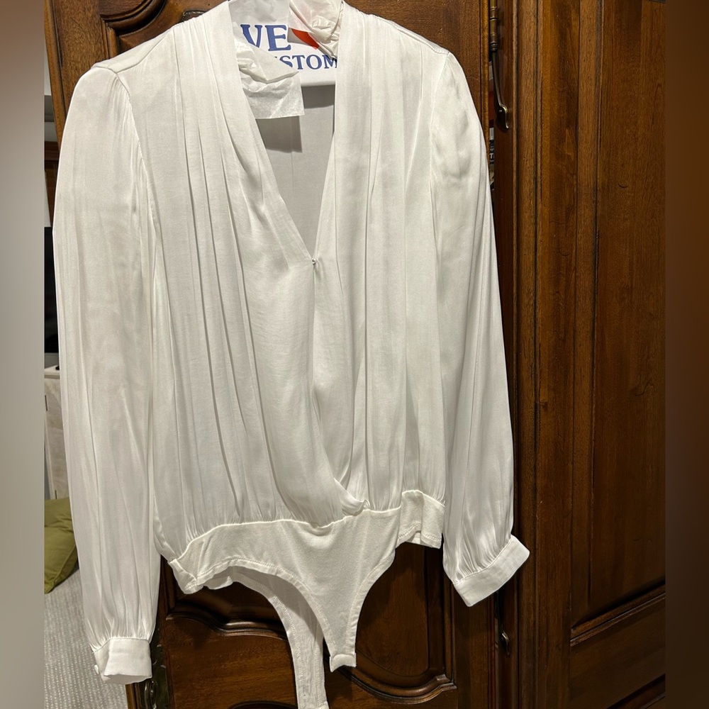 Brand new worn once women's satin blouse and bodysuit